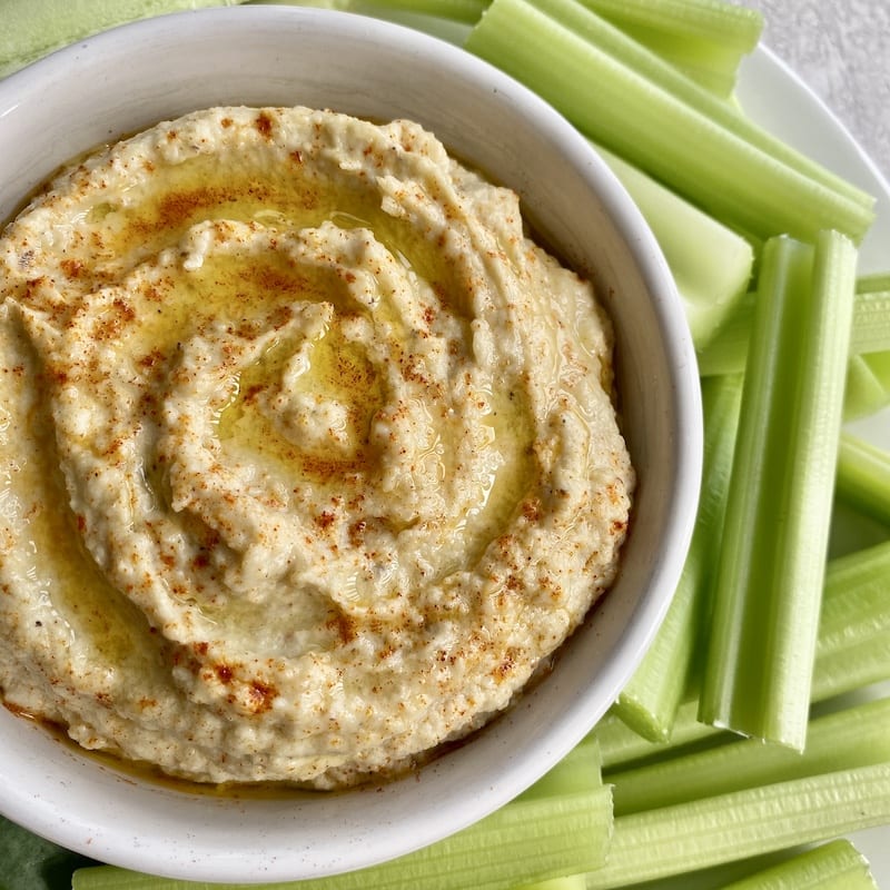 Garlic Cauliflower Hummus Keto Recipe