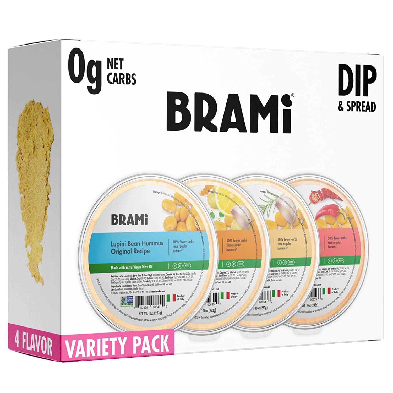 Keto Kayte BRAMI Keto Lupini Bean Dip, Spread & Hummus 0g Sugar, 0g