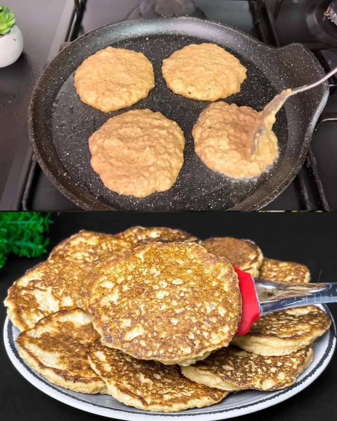 Low Point Apple Oatmeal Pancakes Recipe