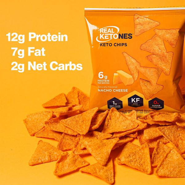 Real Ketones Chips Nacho Cheese Pack of 6 Keto Supplements