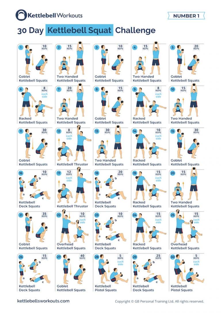 30 Day Kettlebell Squat Challenge Download and Start Today