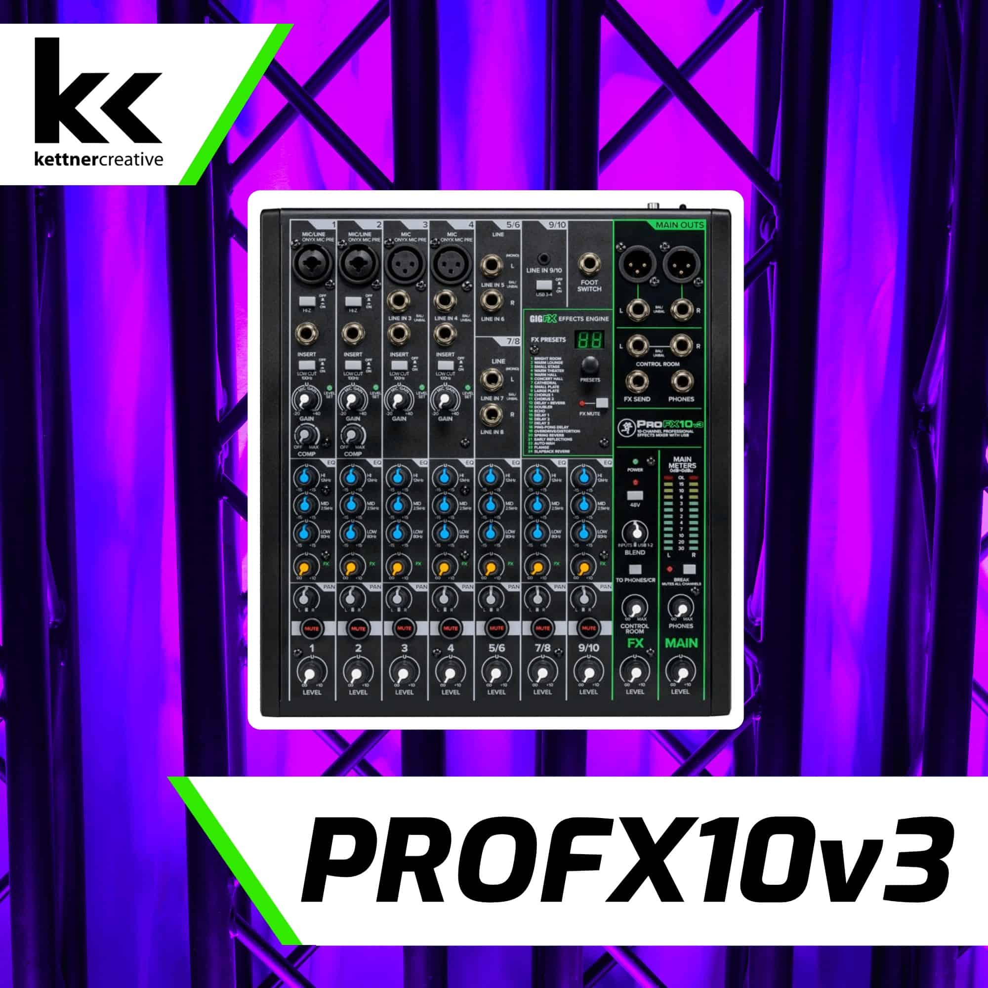 Yamaha MG10XU vs Mackie ProFX10v3 Audio Mixer Kettner Creative