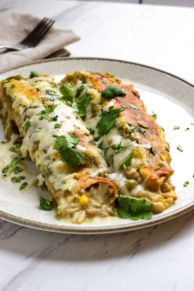 Green Chile Chicken Enchiladas