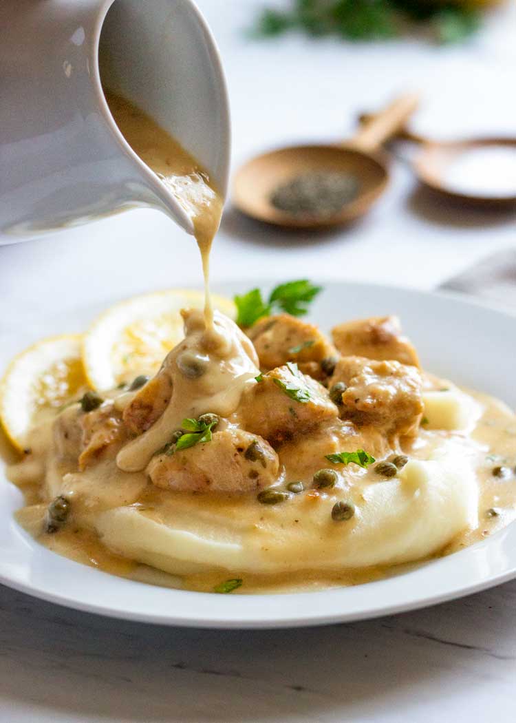 Piccata Chicken and Mashed Potatoes +Video Kevin is Cooking