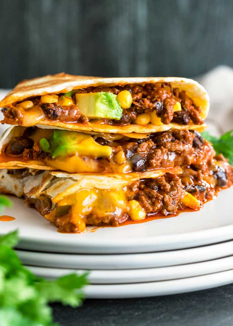 Crispy Ground Beef Quesadillas Kevin Is Cooking