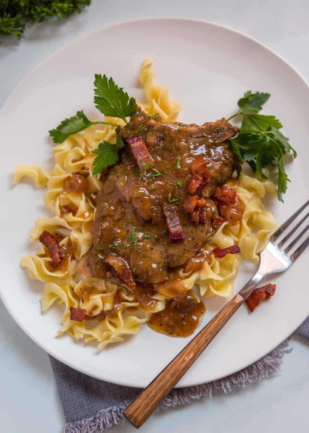 Crock Pot Smothered Pork Chops + Video Kevin Is Cooking