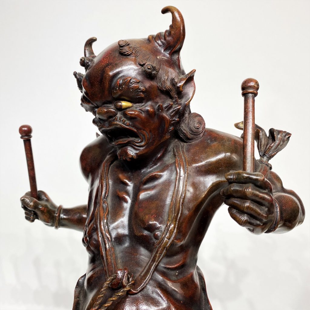 A very large pair of Bronze statues of Raijin and Fujin Kevin Page