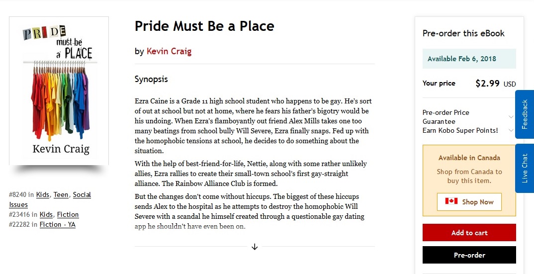PreOrder Pride Must Be A Place! KEVIN CRAIG