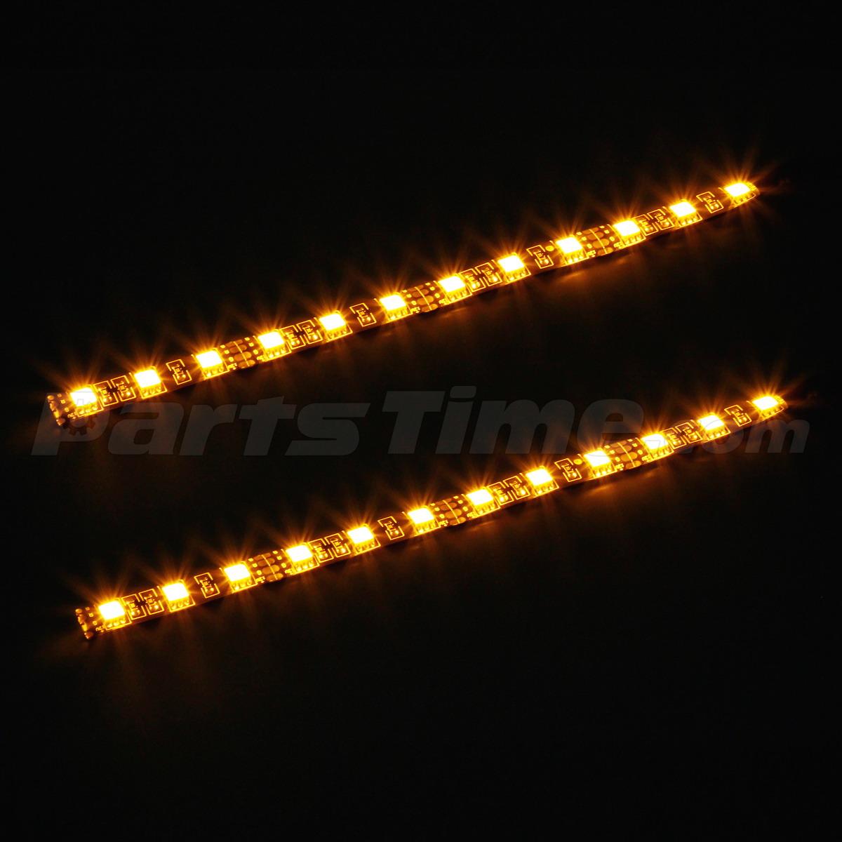 2pcs 125050SMD Chips DC 12V Amber Waterproof Motorcycle LED Strip