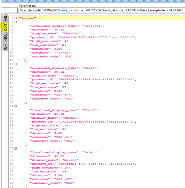 How to View a JSON Response from a Rest API An Uber Example