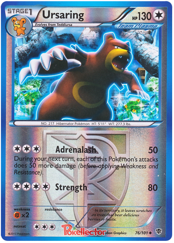 Ursaring Plasma Blast 76 Pokemon Card