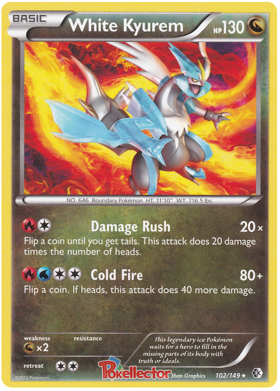 White Kyurem Boundaries Crossed 102 Pokemon Card