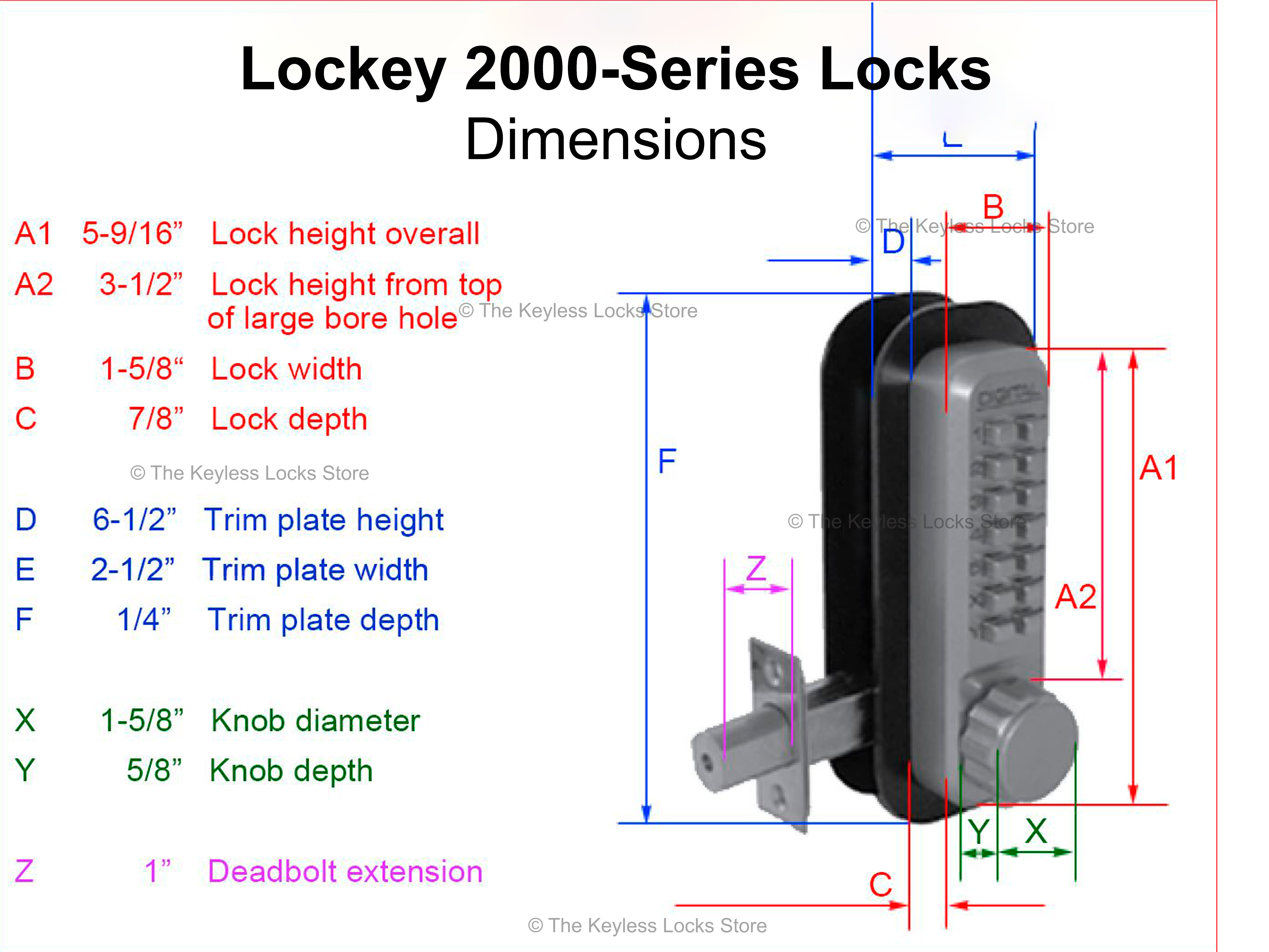 Lockey 2210DC Double Sided Keyless Deadbolt Lock