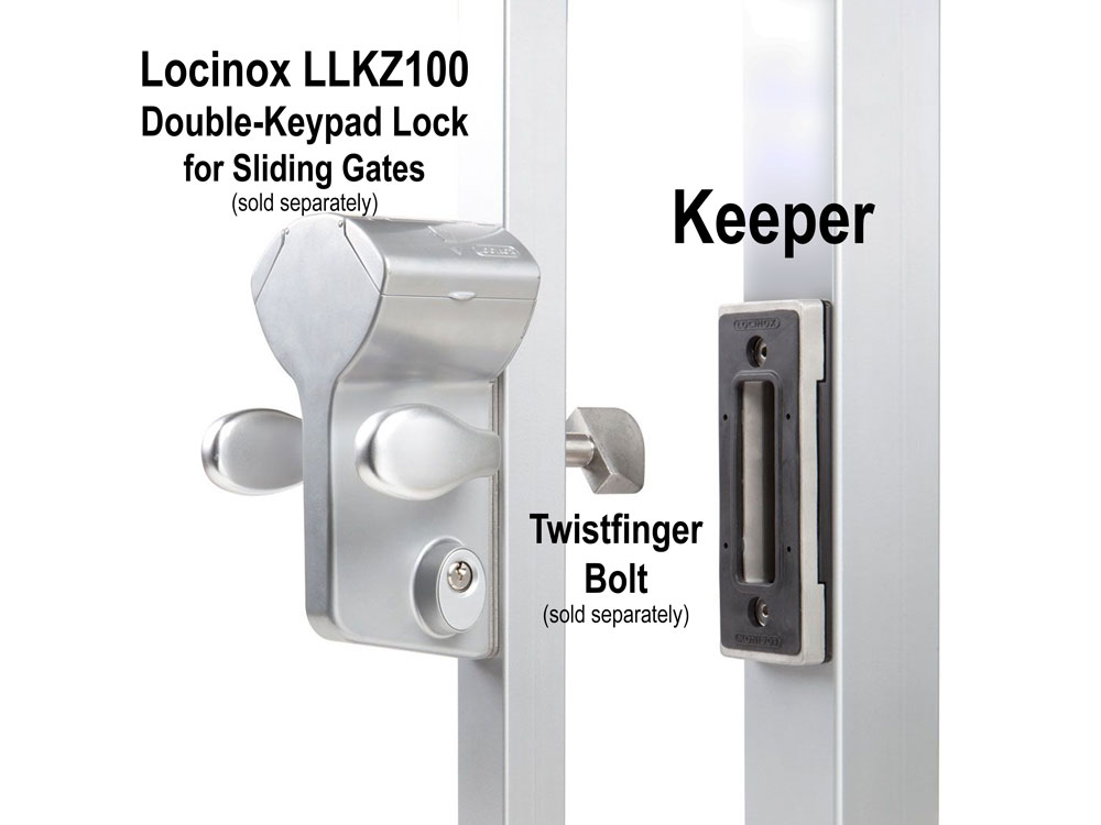 Locinox SSKZQF Keeper for Sliding Gates Keyless Entry Locks, Keypad