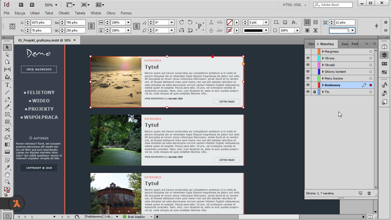 InDesign w praktyce od grafiki do HTML i CSS Keylight
