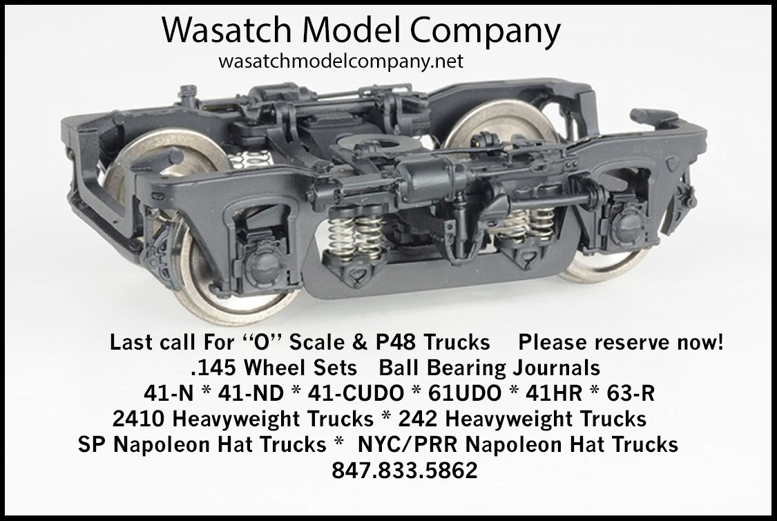 Passenger Car Trucks Wasatch Model Company