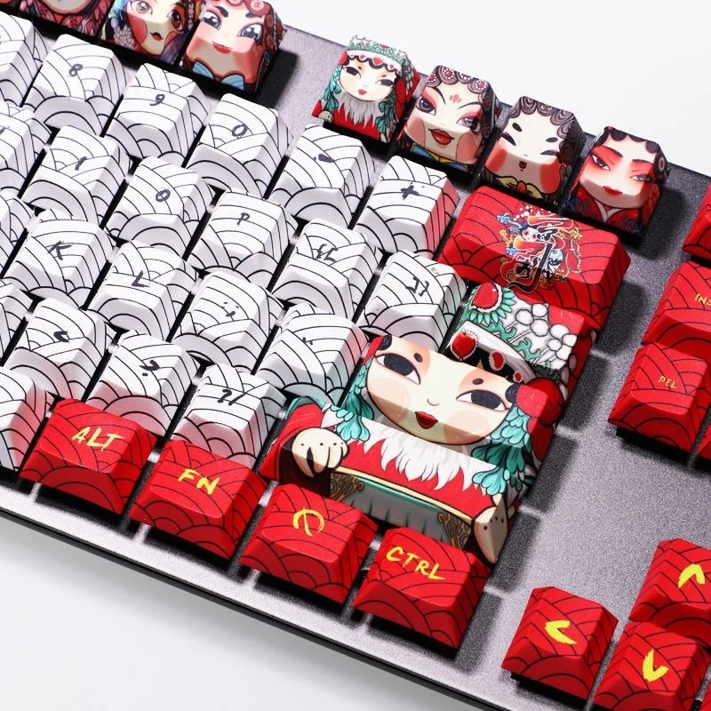 Chinese Peking Opera Keycaps Set Cute Beijing Dolls Keysium