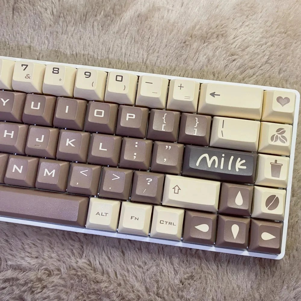 Cafe Style Coffee Keycaps Set Brown PBT Keysium
