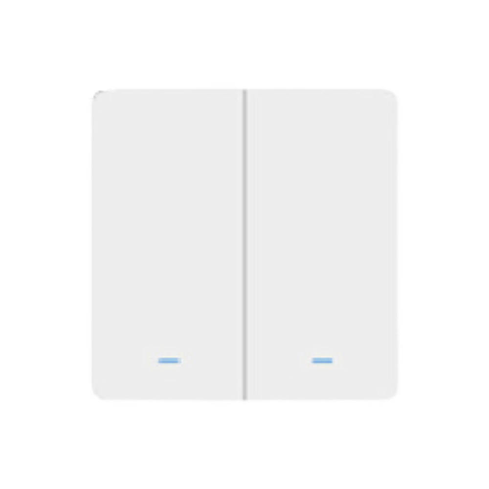 2-Gang Dual Control Smart Switch Panel with LED Indicator (Neutral