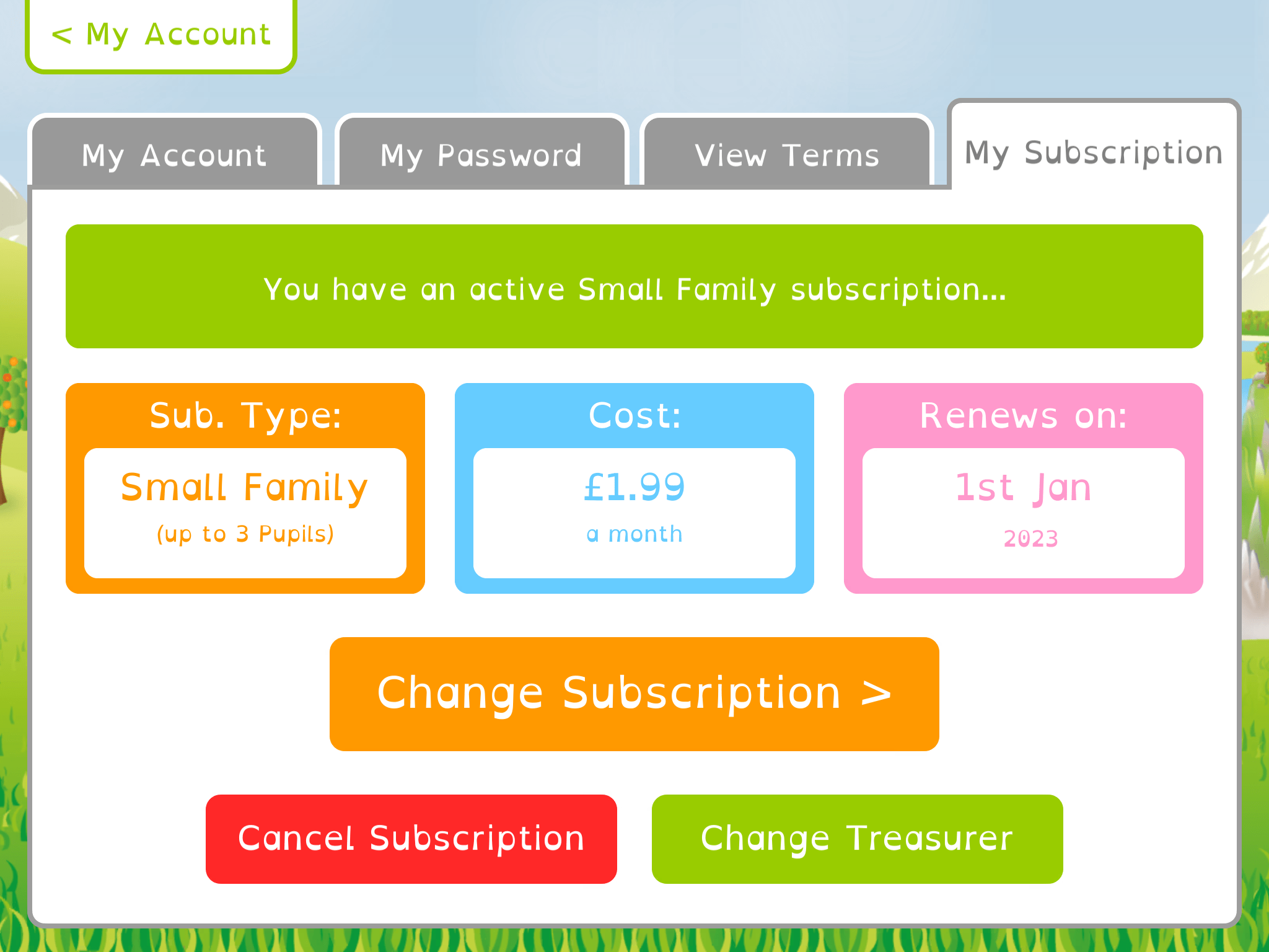 Squeebles Connect Support Managing Your Subscription