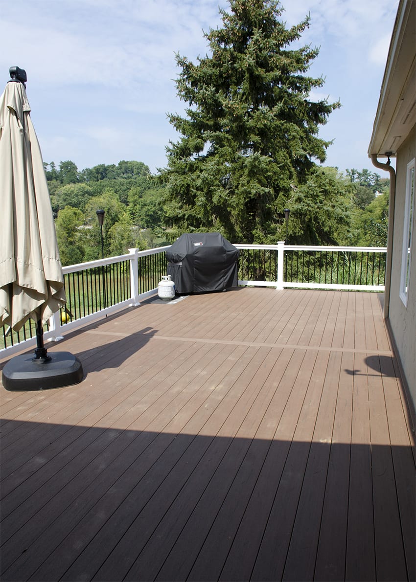 Custom Brown Oak Composite Deck West Chester, PA
