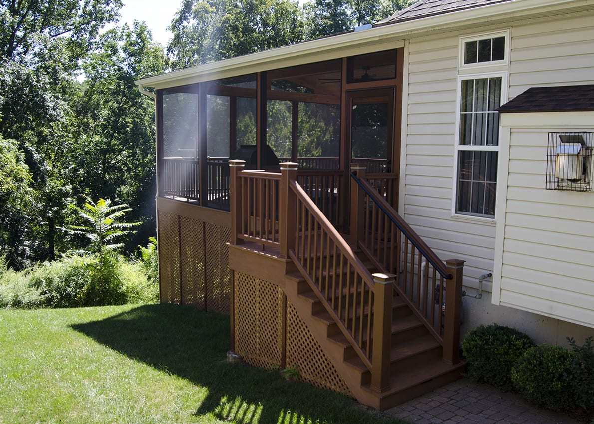 Custom Azek Deck/Screened Porch, Glen Mills PA 592 Sq Ft Keystone