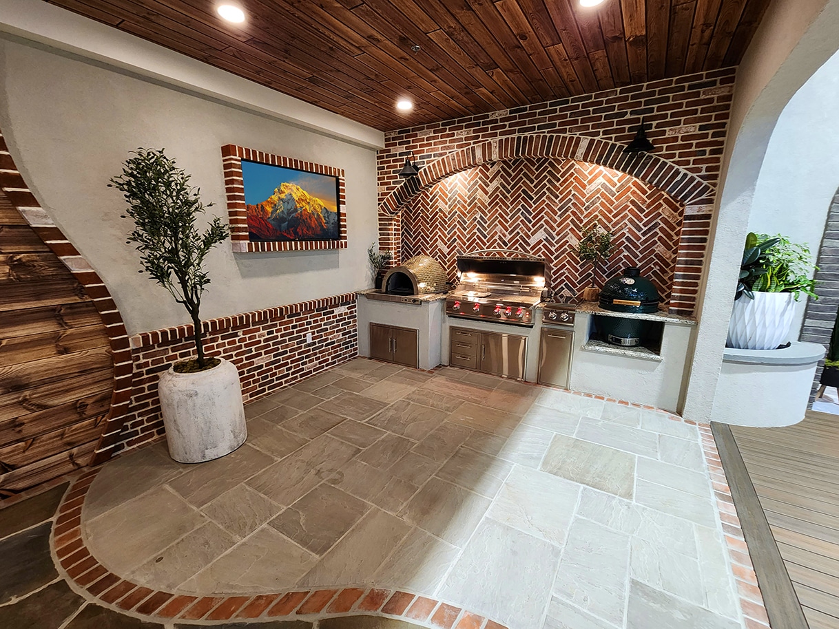 BRICK KITCHEN KCD Showroom Sq Ft Keystone Custom Decks