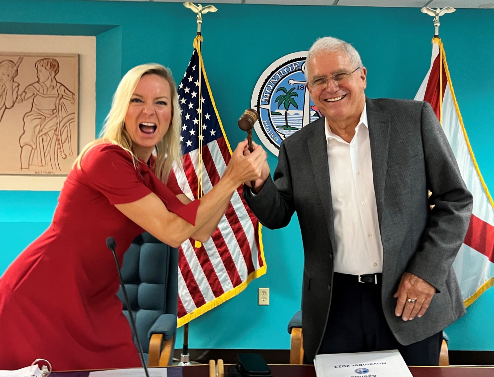 HOLLY MERRILL RASCHEIN GETS GAVEL TO MONROE COUNTY MAYOR