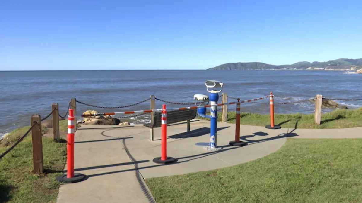 Continued bluff erosion on the coast closes another popular viewing
