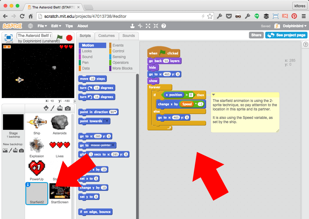 CoderDojo Indigo The Asteroid Belt! Game
