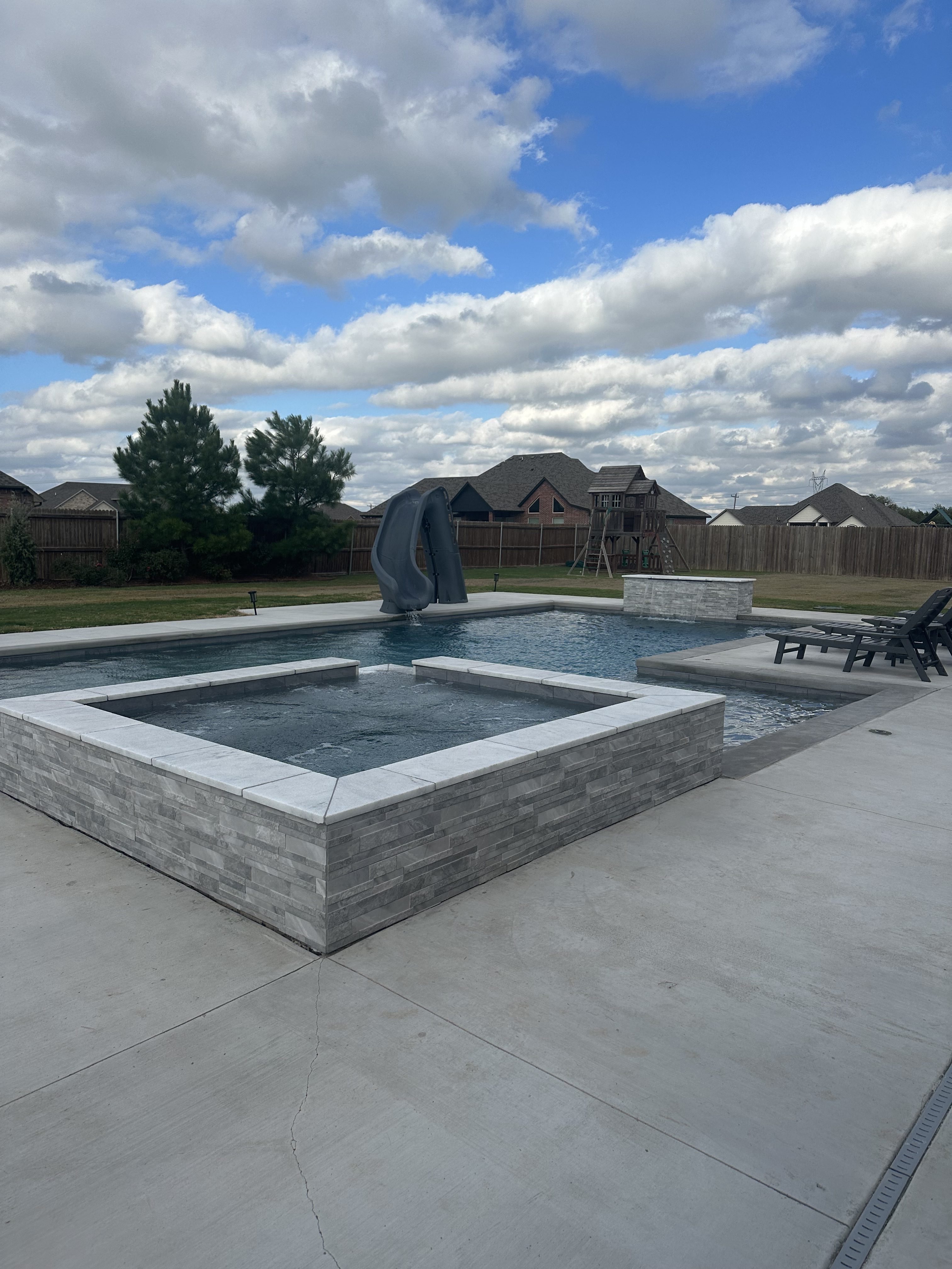 Pool construction completed after story runs on News 4