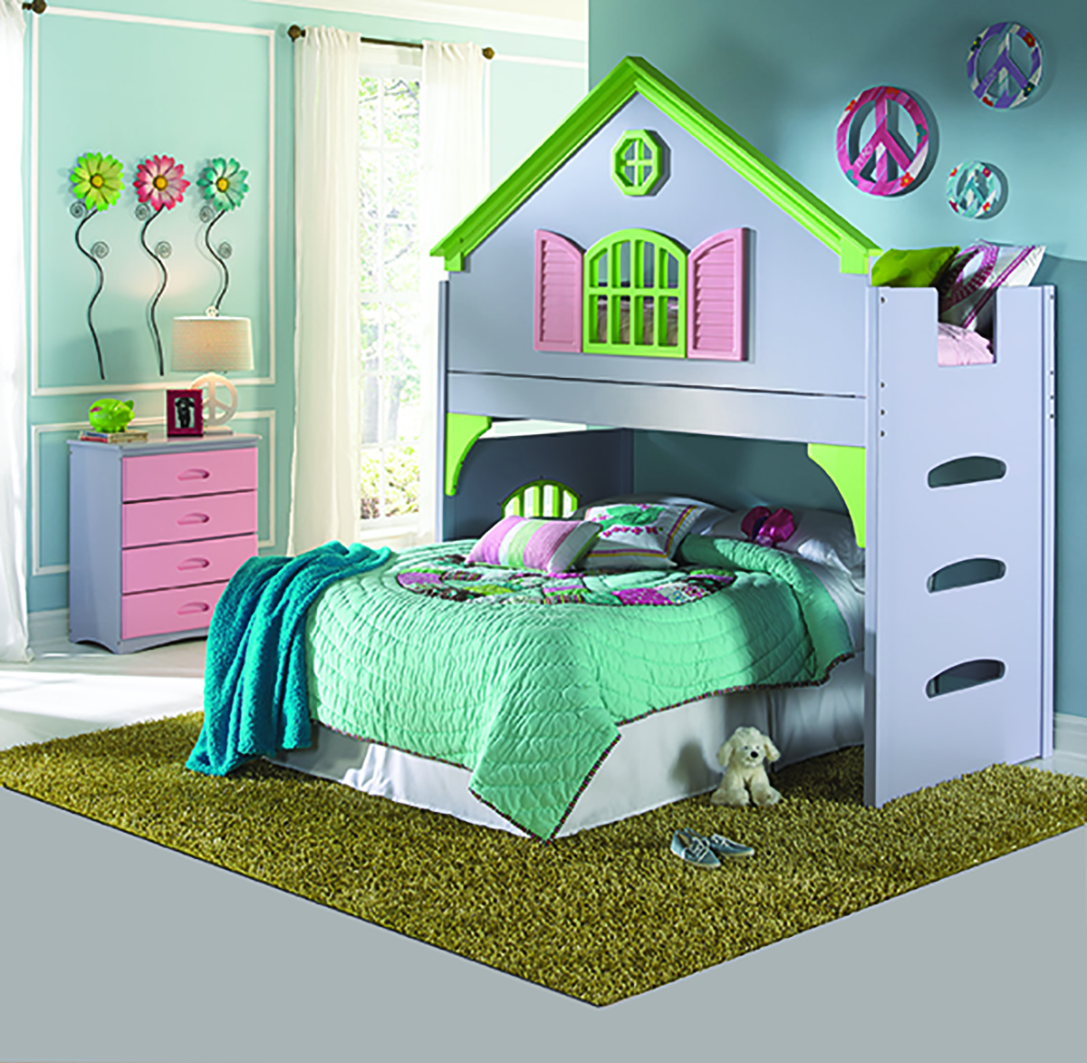 Discovery World Furniture Twin Doll House Loft Beds KFS STORES