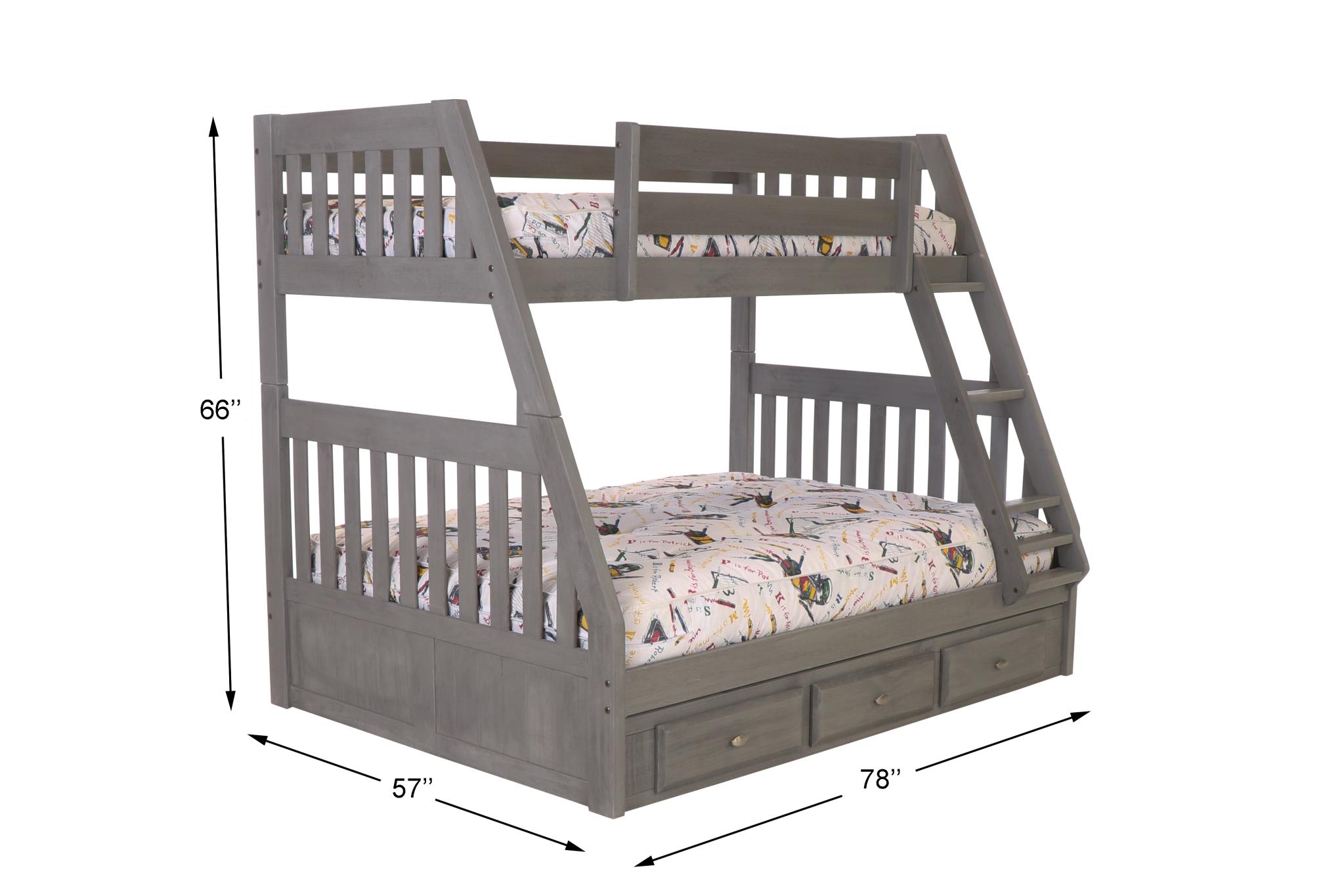 Discovery World Furniture Twin over Full Charcoal Mission Bunk Bed Kids Furniture Solutions