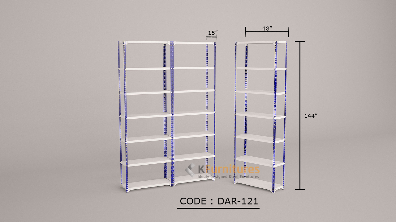 DAR101, 5 Levels (15″Depth 4ft width 10ft Height) Slotted Angle