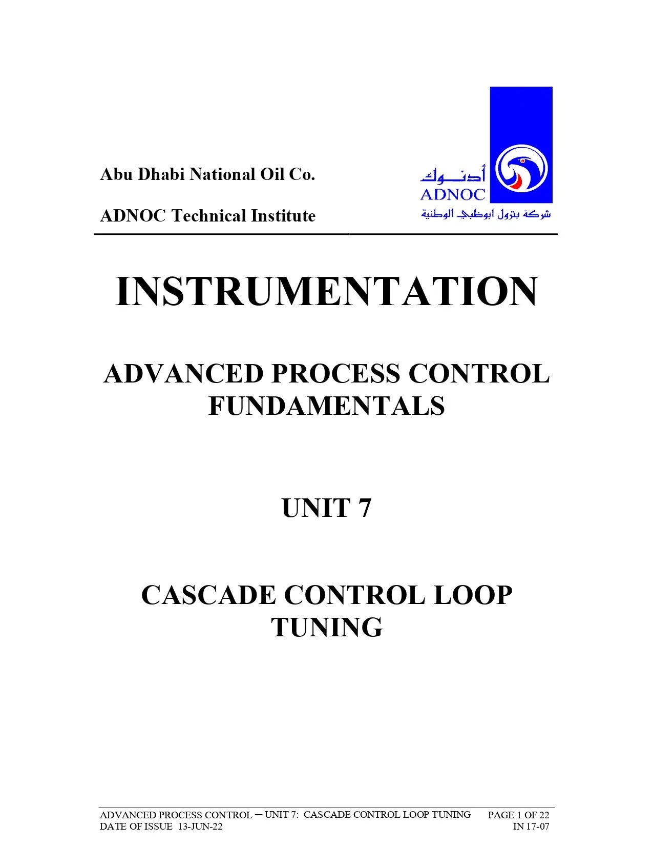 Unit 7 Cascade Control Loop Tuning AquaEnergy Expo Knowledge Hub
