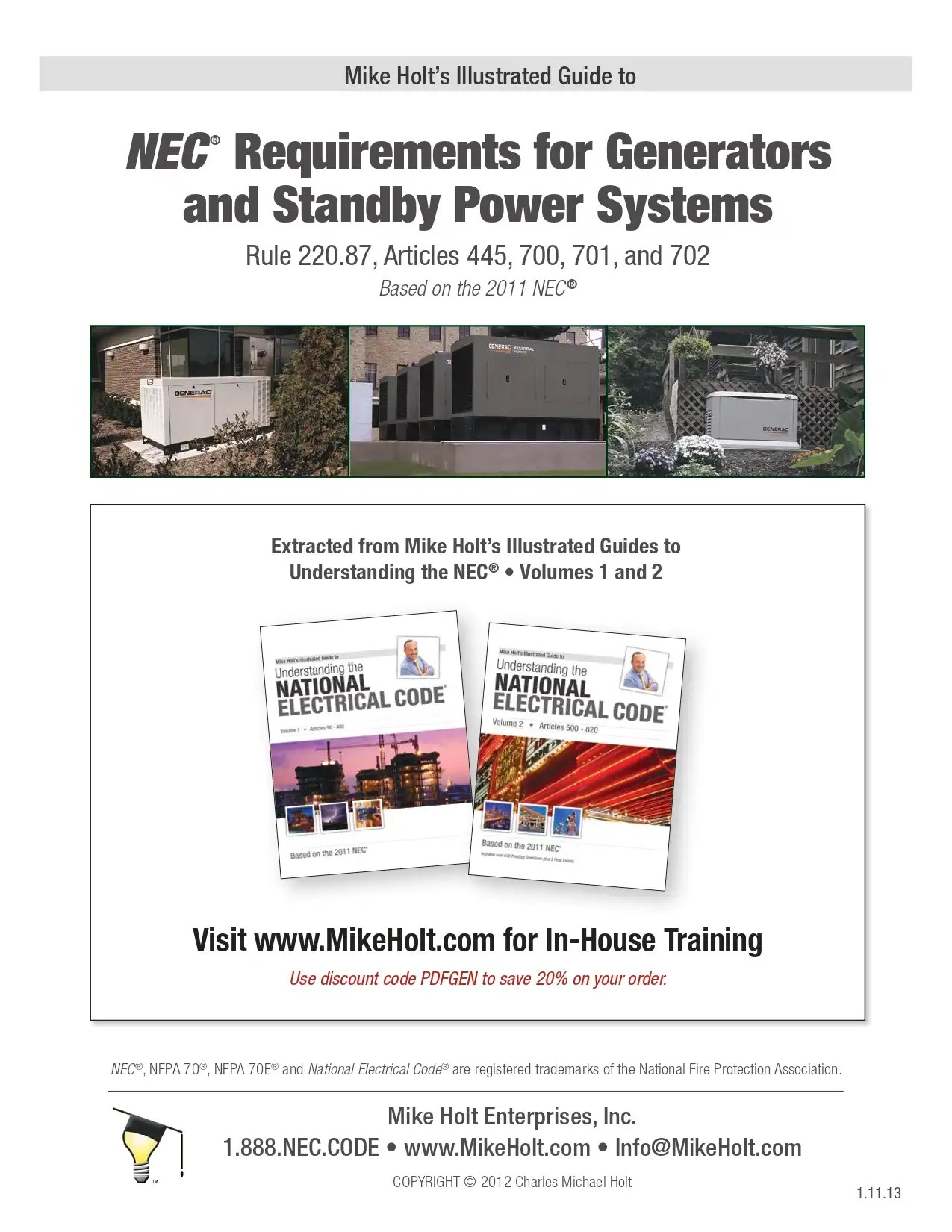 NEC® Requirements for Generators and Standby Power Systems AquaEnergy
