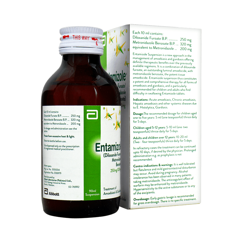 ENTAMIZOLE 90ML SUSP Pack Size X 1 Khalid Pharmacy Online
