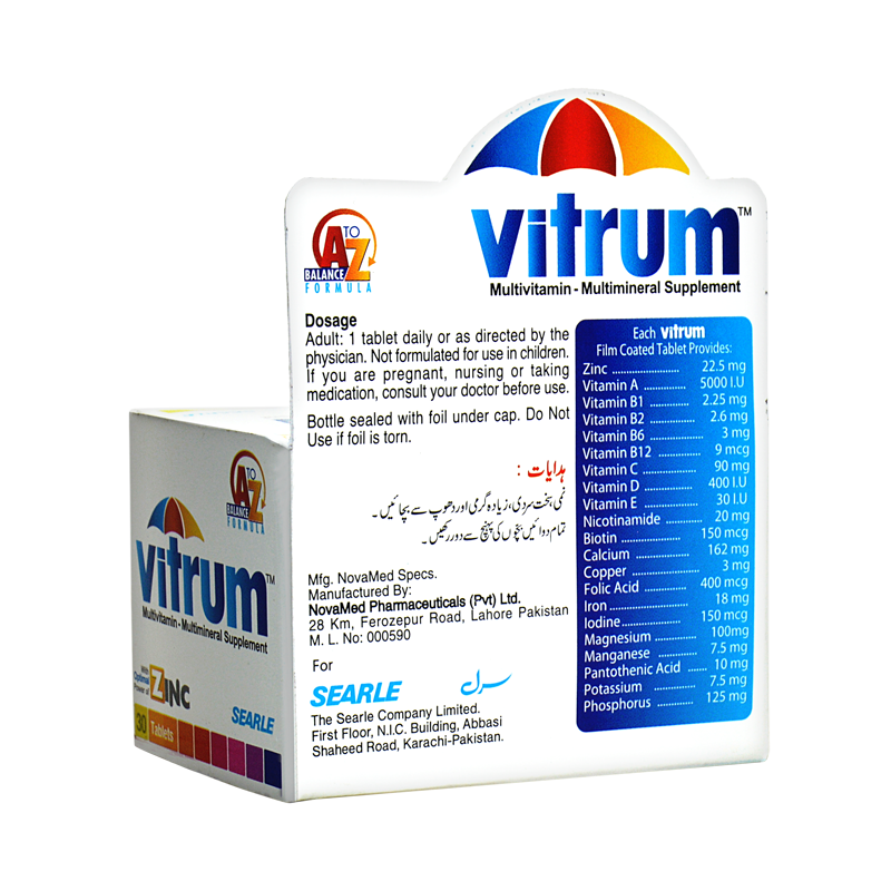 VITRUM TAB MULTI VITAMIN Pack Size X 30 Khalid Pharmacy Online