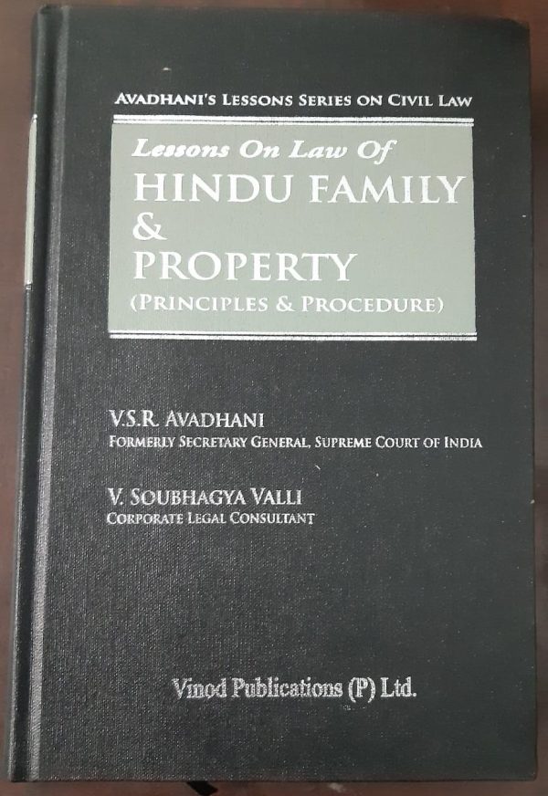 AVADHANI’S LESSONS SERIES ON CIVIL LAW LESSONS ON LAW OF HINDU FAMILY