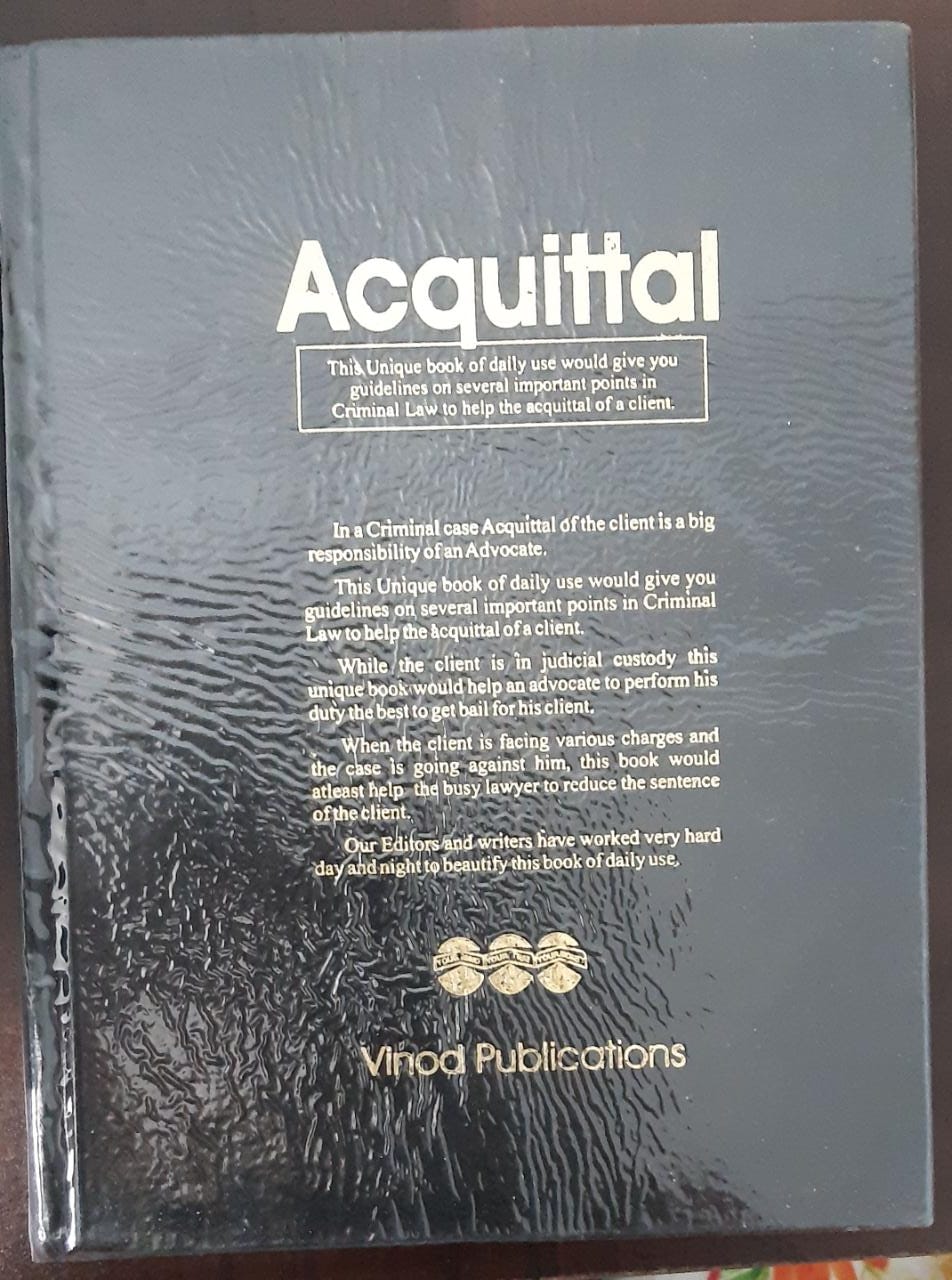 ACQUITTAL VINOD PUBLICATIONS ED. 2022 VOLUME ONE Buy Online Law Books