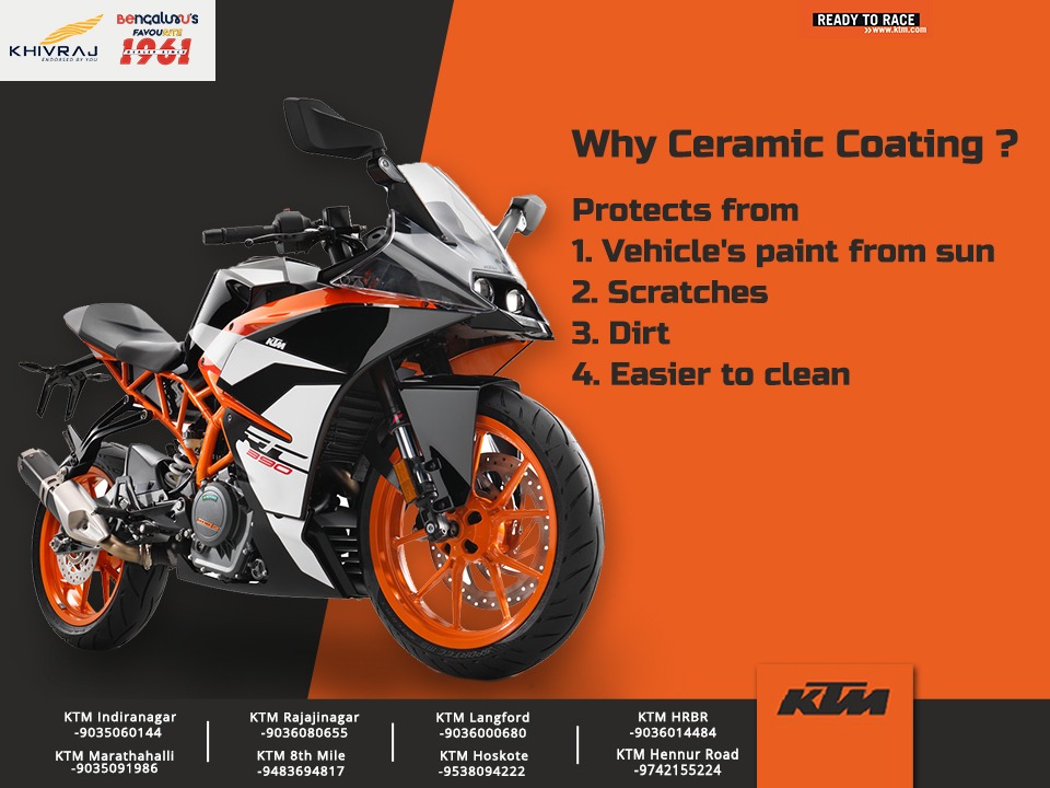 Get Ceramic Coating Which Protects Your Bike khivrajKTM