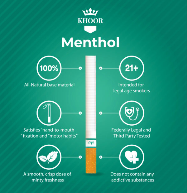 KHOOR™ TobaccoFree Menthol Cigarettes Herbal Cigarettes Menthol