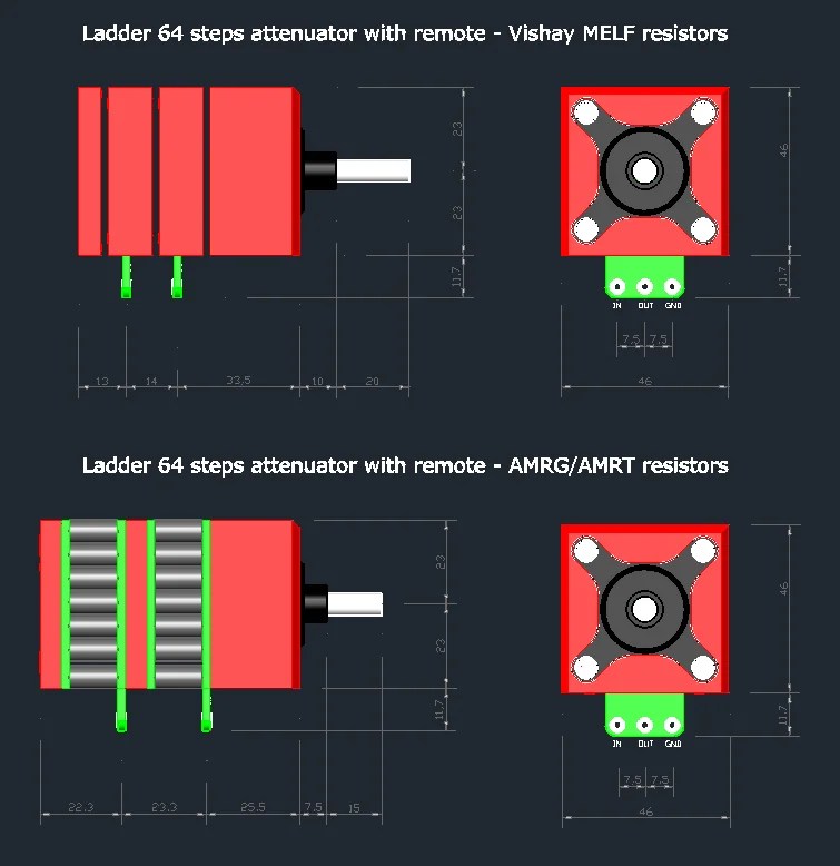 ATTENUATOR 64 steps LADDER type with remote (relay based) KHOZMO