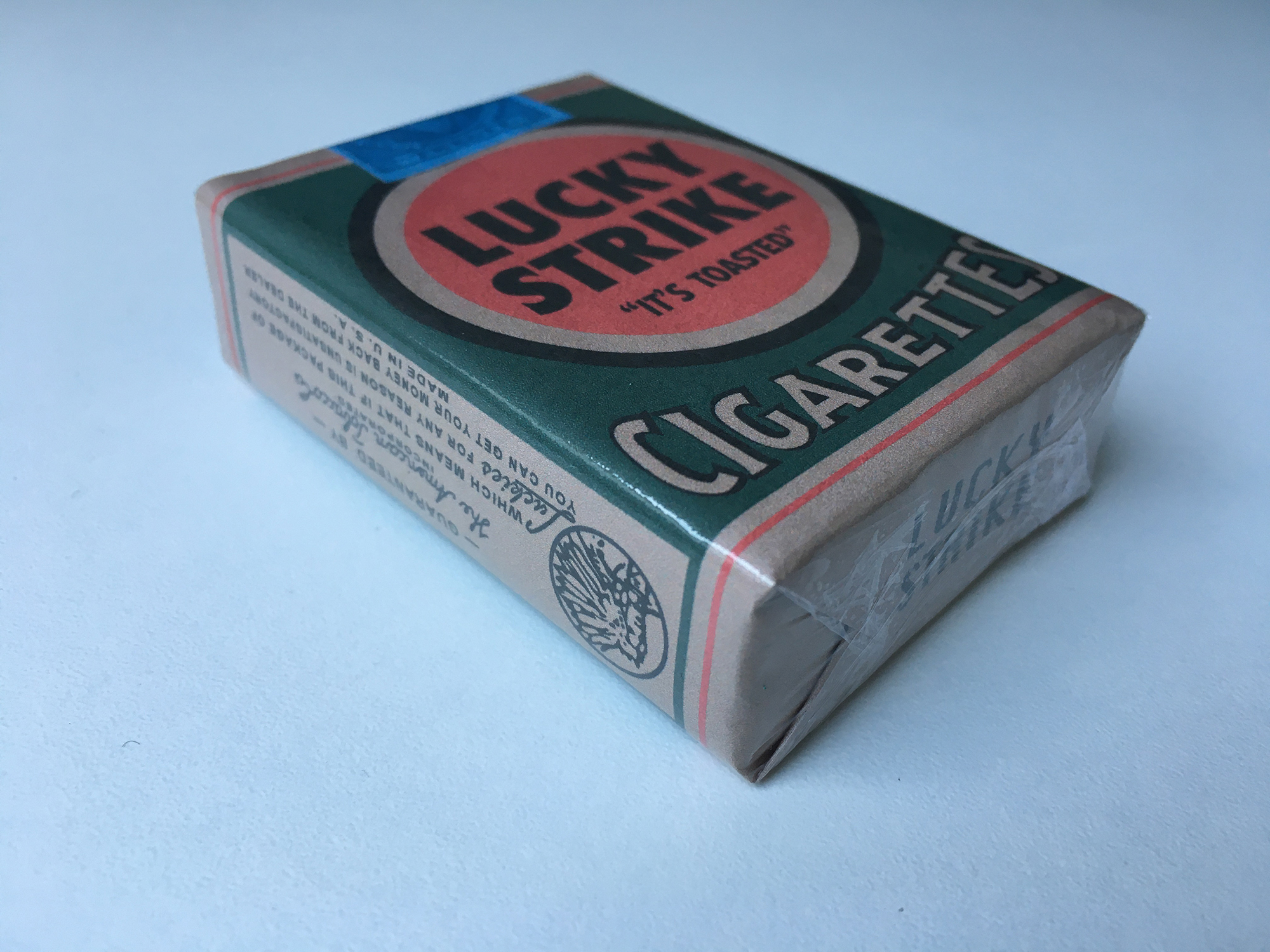 Vintage LUCKY STRIKE 40's dummy Cigarette Pack réplique faux paquet