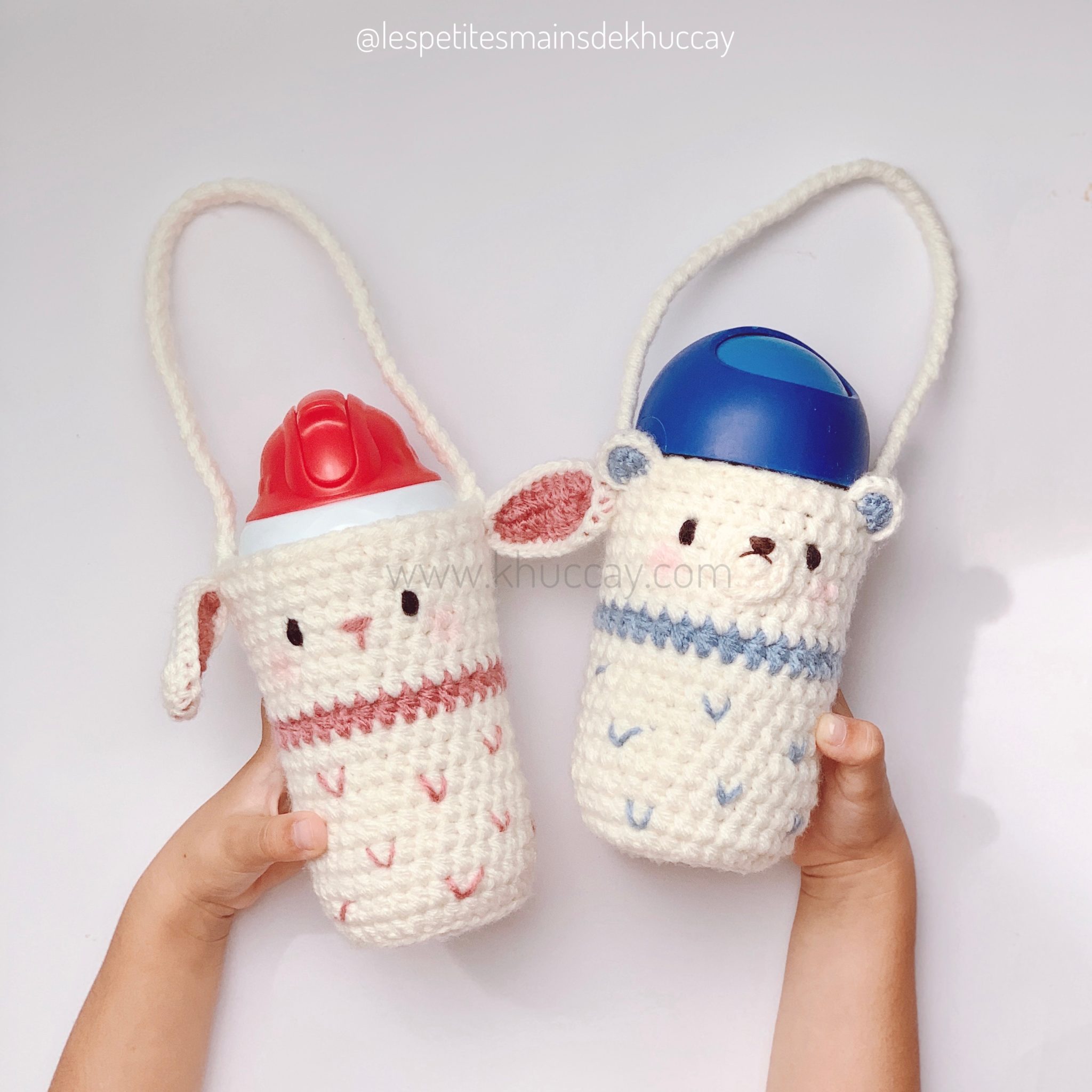 Lovely crochet water bottle holder Khuc Cay