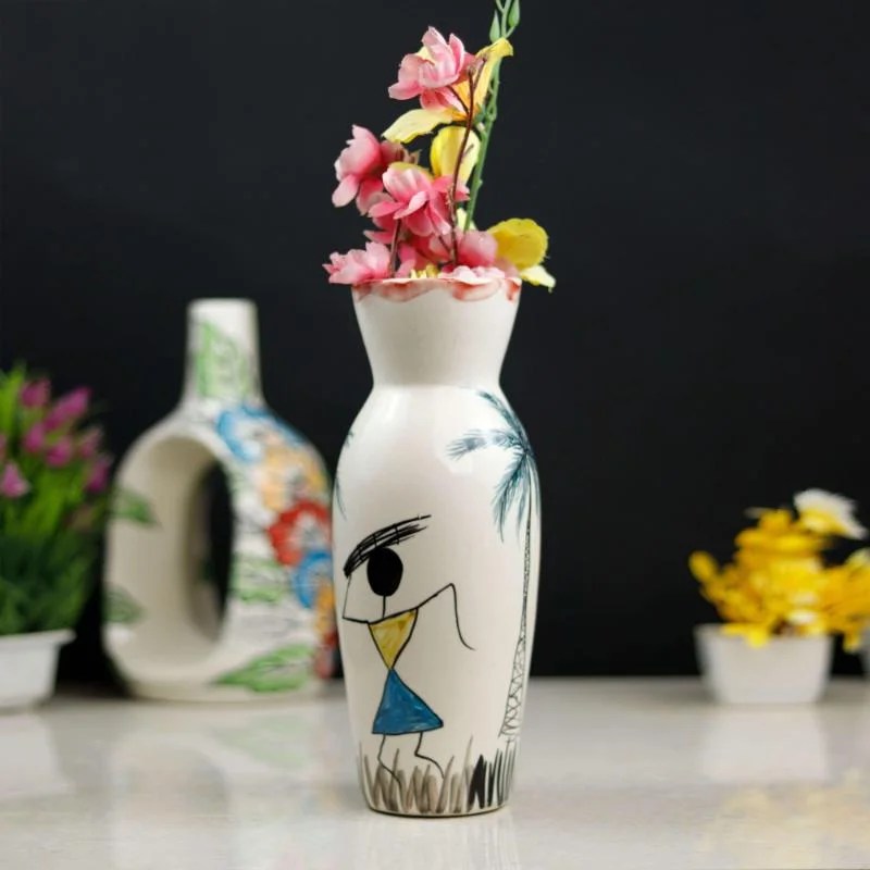 Handmade Khurja Ceramic Decorative Flower Vase Wholesale