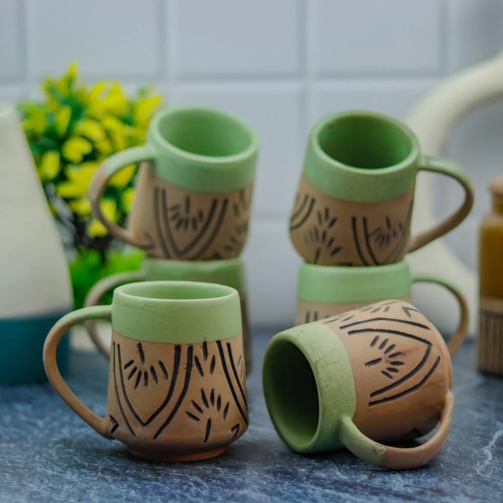 Khurja Pottery Handmade Ceramic Coffee Mugs KHURJA CERAMIC