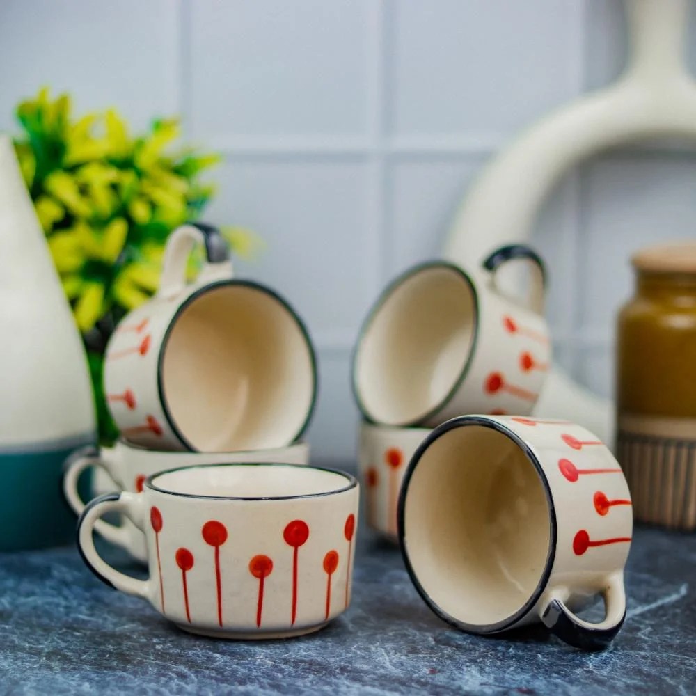 Elegant Design Khurja Ceramic Tea Cups KHURJA POTTERY
