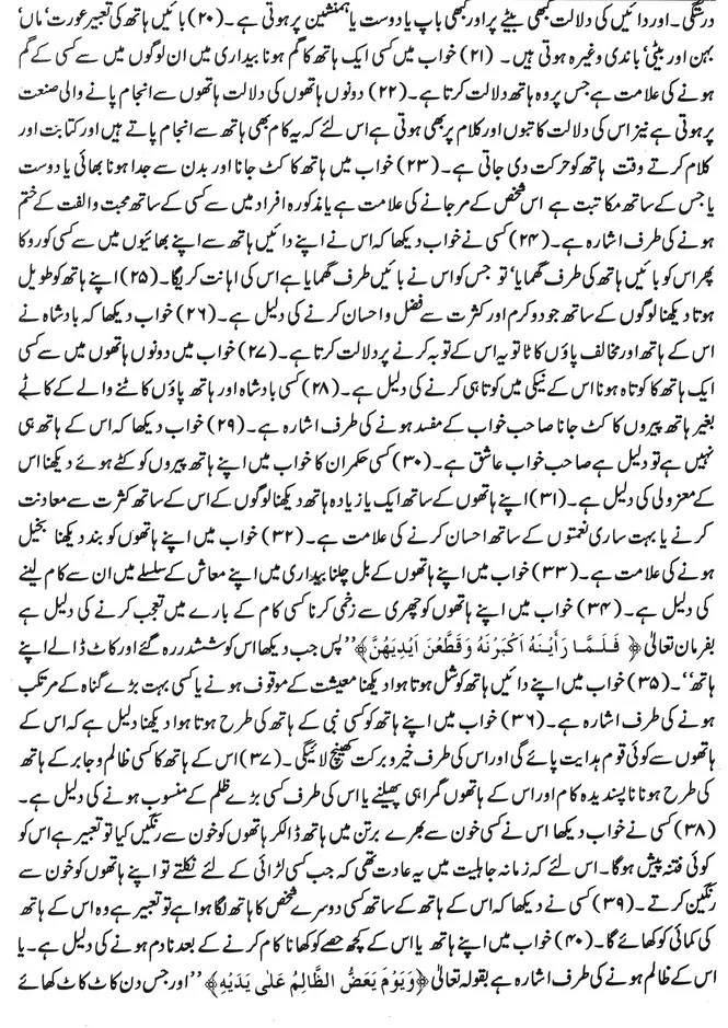 khawab main hath dekhny ki tabeer