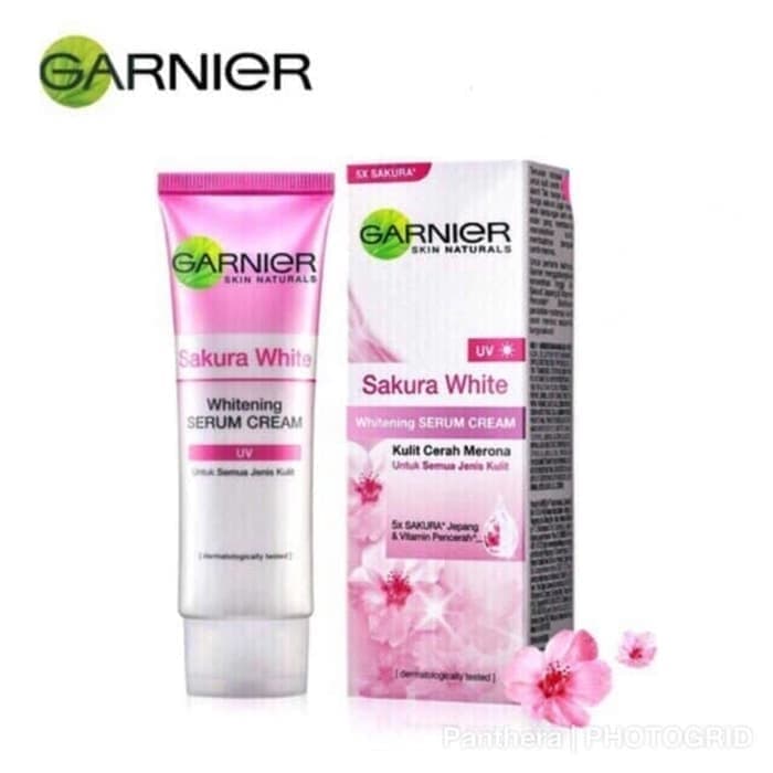 Garnier Sakura White Whitening Serum Cream UVA/UVB Filters 20ml Ori